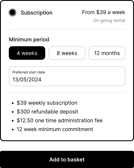 Recurring billing until the item is returned.